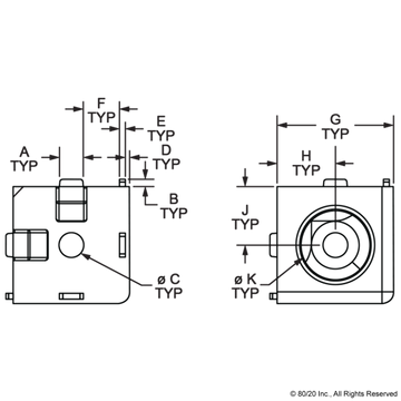 14177 - 15 Series 3 Way - Connector Light Squared Corner - 0
