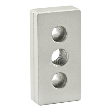 40-2138 -  40 Series 3 Hole - Center Tap Base Plate - 40mm x 80mm with M16 Tap