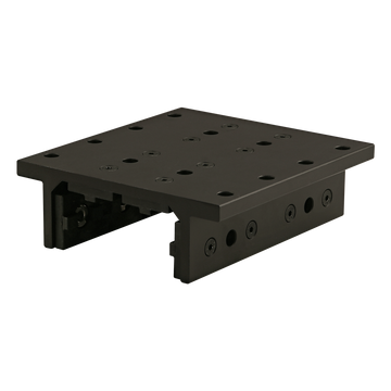 40-6534-BLACK -  40 Series 4 Slot Mount - Double Flange Long High-Cycle Linear Bearing with Brake Holes