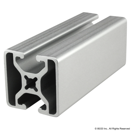 1504-LS - 1.50” X 1.50” Lite Smooth Surface T-Slotted Profile - Two Opposite Open T-Slots