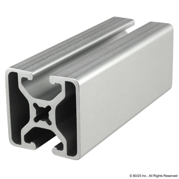 1504-LS - 1.50” X 1.50” Lite Smooth Surface T-Slotted Profile - Two Opposite Open T-Slots