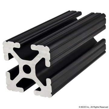 1515-BLACK - 1.50” X 1.50” T-Slotted Profile - Four Open T-Slots