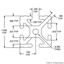 1515 -  1.50” X 1.50” T-Slotted Profile - Four Open T-Slots-2