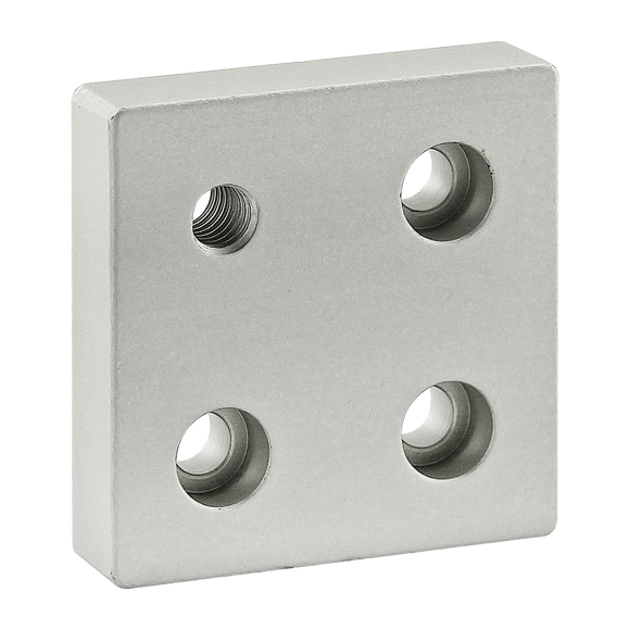 2136 -  10 Series 4 Hole - Offset Tap Base Plate: 2.00" x 2.00" with 5/16-18 Corner Tap