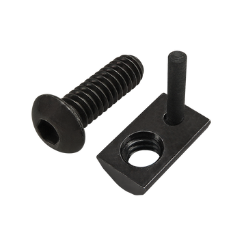 75-3805 -  Bolt Assembly: 1/4-20 x .750" Black BHSCS with Roll-In T-Nut with Flex Handle - Black Zinc
