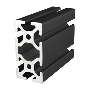 40-4080-BLACK-6.05M -  40mm X 80mm T-SLOTTED EXTRUSION 6.05M BAR BLACK ANODIZE