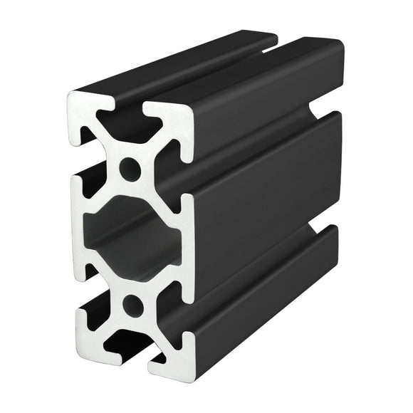 40-4080-BLACK-6.05M -  40mm X 80mm T-SLOTTED EXTRUSION 6.05M BAR BLACK ANODIZE