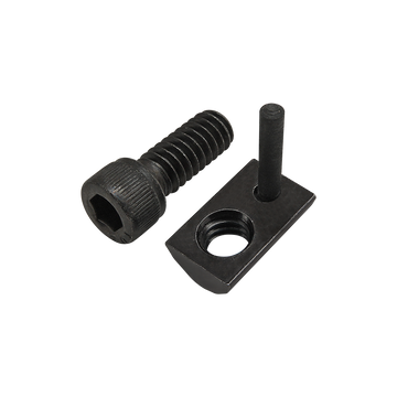75-3815 -  Bolt Assembly: 1/4-20 x .625" Black SHCS with Roll-In T-Nut with Flex Handle - Black Zinc