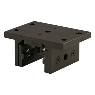 40-6535-BLACK -  40 Series 3 Slot Mount - Double Flange Short High-Cycle Linear Bearing with Brake Holes