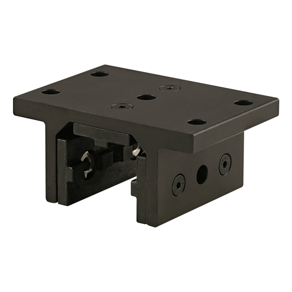 40-6535-BLACK -  40 Series 3 Slot Mount - Double Flange Short High-Cycle Linear Bearing with Brake Holes