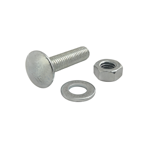 3883 -  Bolt Assembly: M8 x 35.00mm Bright Slide-In Flanged Economy T-Slot Stud with Washer and Hex Nut - Bright Zinc