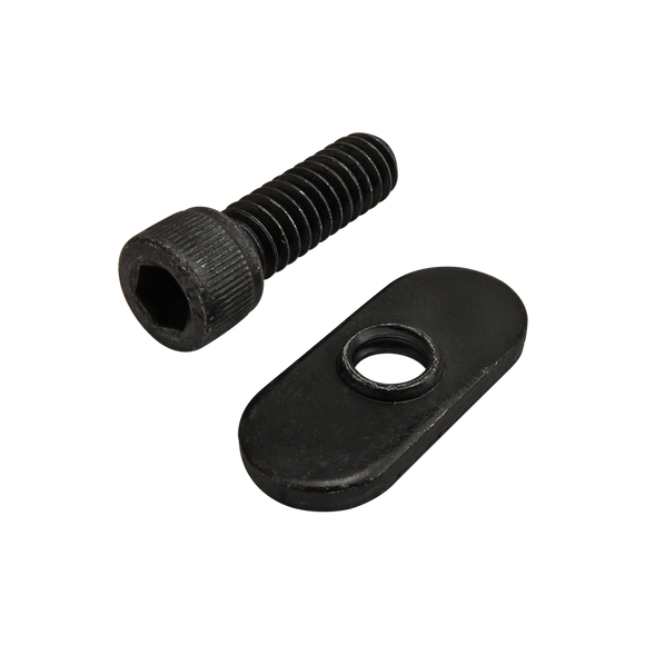 3304 -  Bolt Assembly: 1/4-20 x .750" Black SHCS and Slide-In Economy T-Nut - Centered Thread - Black Zinc
