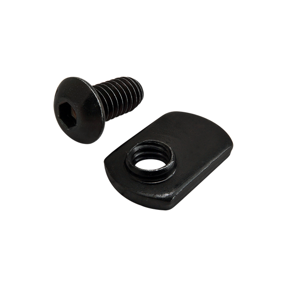 3365 -  Bolt Assembly: 5/16-18 x .625" Black BHSCS and Slide-In Economy T-Nut - Offset Thread - Black Zinc