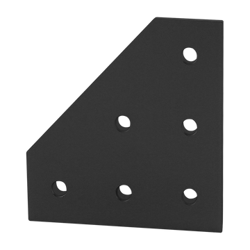 4461-BLACK -  15 Series 6 Hole - 90 Degree Angled Squared Flat Plate