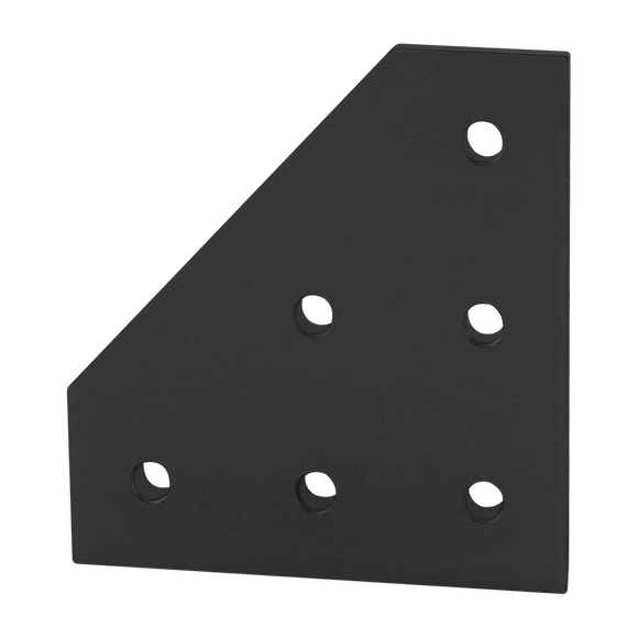 4461-BLACK -  15 Series 6 Hole - 90 Degree Angled Squared Flat Plate