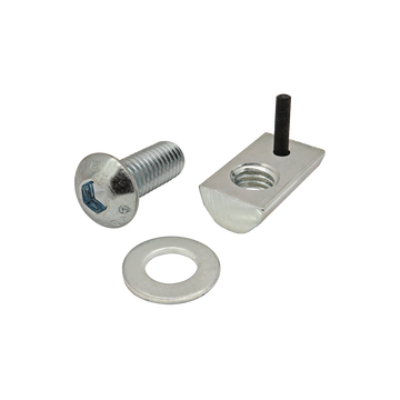 3872 -  Bolt Assembly: M8 x 20.00mm Bright BHSCS and Roll-In T-Nut with Flex Handle - Bright Zinc