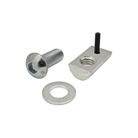 3872 -  Bolt Assembly: M8 x 20.00mm Bright BHSCS and Roll-In T-Nut with Flex Handle - Bright Zinc