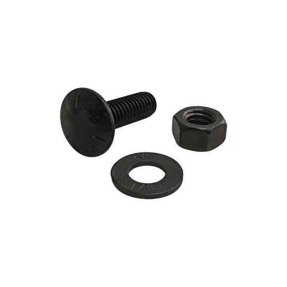 3150 -  Bolt Assembly: 5/16-18 x 1.000" Black Slide-In Flanged Economy T-Slot Stud with Washer and Hex Nut - Black Zinc