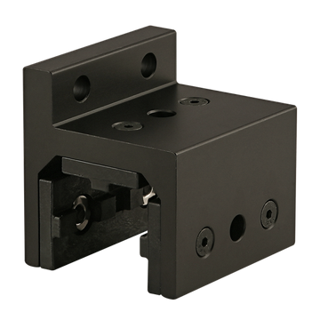 6530-BLACK -  15 Series 3 Slot Mount - Single Flange Short High-Cycle Linear Bearing with Brake Holes
