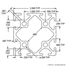 2020 - 2.00” X 2.00” T-Slotted Profile - Eight Open T-Slots-2