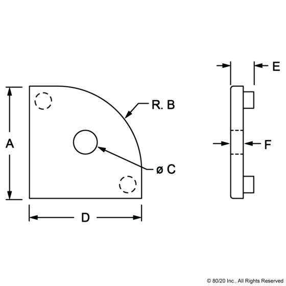 2022-PLAIN - End Cap for PN 1012 Black w/ Push-Ins