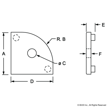 2022-PLAIN - End Cap for PN 1012 Black w/ Push-Ins - 0
