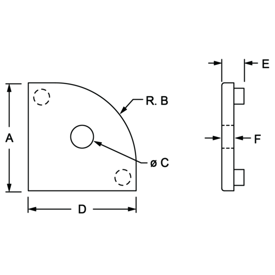2035-PLAIN - 15 Series End Cap with Push-In Fastener