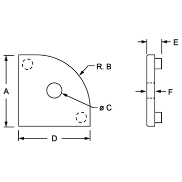 2035-PLAIN - 15 Series End Cap with Push-In Fastener - 0
