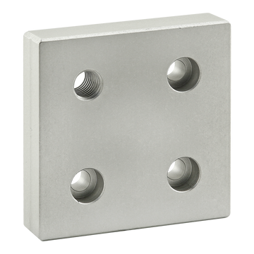 40-2141 -  40 Series 4 Hole - Offset Tap Base Plate: 80mm x 80mm with M12 Corner Tap