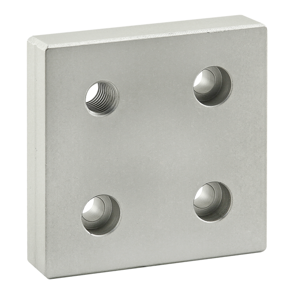 40-2141 -  40 Series 4 Hole - Offset Tap Base Plate: 80mm x 80mm with M12 Corner Tap