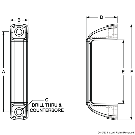 2061 - 15 Series Plastic Door Handle