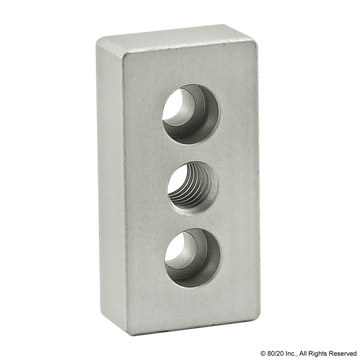 2129 - 10 Series 3 Hole - Center Tap Base Plate: 1.00" x 2.00" with 3/8-16 Tap
