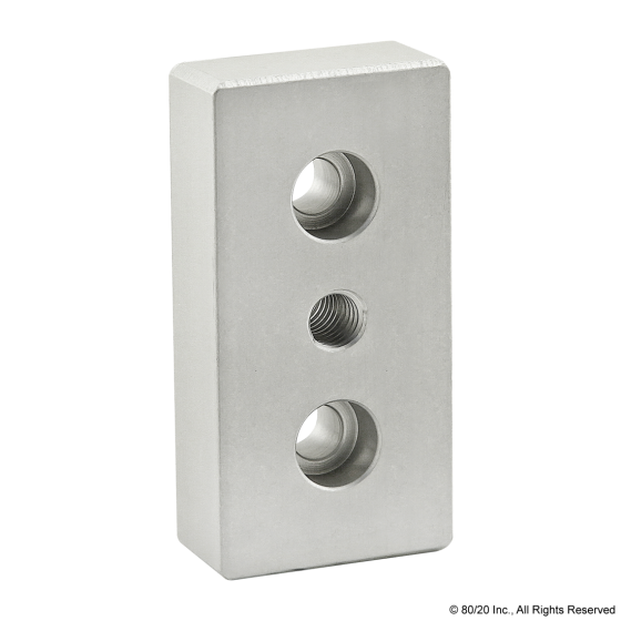2130 - 15 Series 3 Hole - Center Tap Base Plate: 1.50” x 3.00” with 3/8-16 Tap