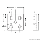 2140 - 15 Series 5 Hole - Center Tap Base Plate: 3.00" x 3.00" with 1/2-13 Tap-2