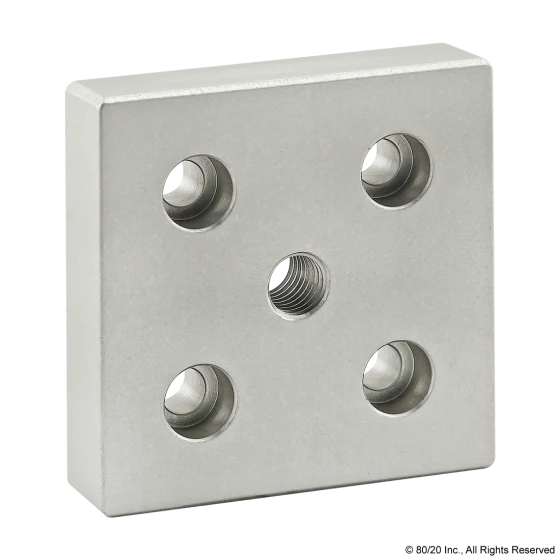 2140 - 15 Series 5 Hole - Center Tap Base Plate: 3.00" x 3.00" with 1/2-13 Tap