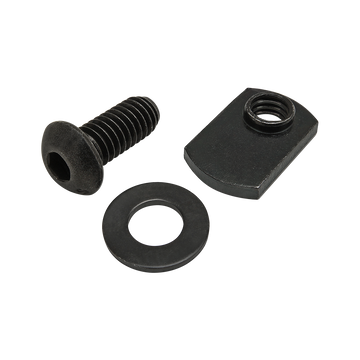 75-3834 -  Bolt Assembly: 5/16-18 x .750" Black BHSCS with Washer and Slide-In Economy T-Nut - Offset Thread - Black Zinc