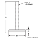 2186 - 1/4-20 Economy Furniture Glide-2