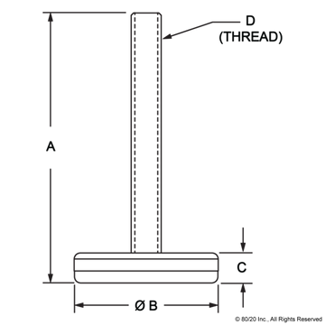 2186 - 1/4-20 Economy Furniture Glide - 0