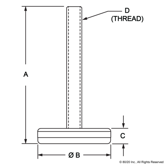 2187 - 5/16-18 Economy Furniture Glide