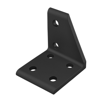 4122-BLACK -  10 Series 6 Hole - Left Aligned Inside Corner Bracket