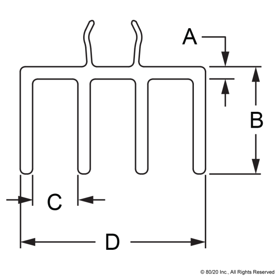 2210 - 15 Series Upper Door Slide Track