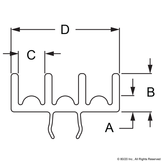 2220 - 15 Series Lower Door Slide Track