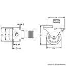 2321 - Flanged Mount Swivel Caster: 4"-2