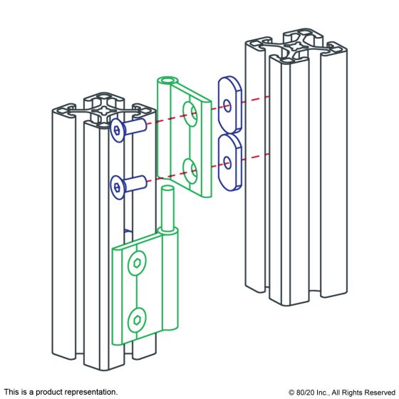 2325 - 10 & 25 Series 4 Hole - Concealed Hinge