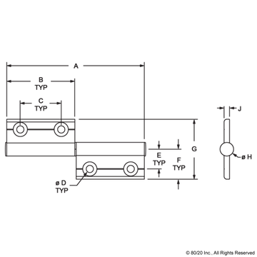 2325 - 10 & 25 Series 4 Hole - Concealed Hinge - 0