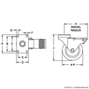 2333 - Deluxe Flange Mount Swivel Caster: 4.00" with Brake-2