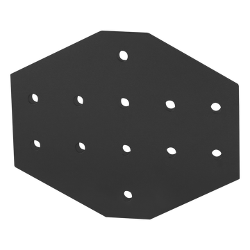 4360-BLACK -  15 Series 12 Hole - Cross Flat Plate