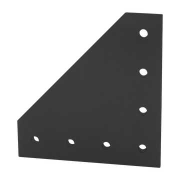 4352-BLACK -  15 Series &amp; Ready Tube 7 Hole - 90 Degree Angled Squared Flat Plate