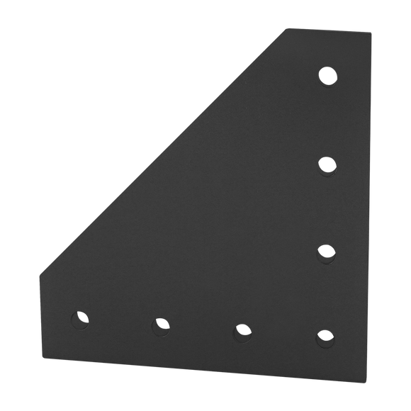 4352-BLACK -  15 Series &amp; Ready Tube 7 Hole - 90 Degree Angled Squared Flat Plate