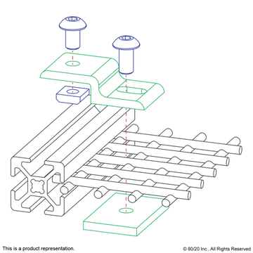 2436 - 15 Series & Ready Tube Single Arm Narrow Mesh Retainer with Narrow Backing Plate - 0